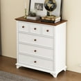 thumbnail image 2 of Wooden Captain 6 Drawer Dresser,Modern Wood Dresser Chest Organizers for Bedroom Living Room Kids' Room,White+Walnut, 2 of 7