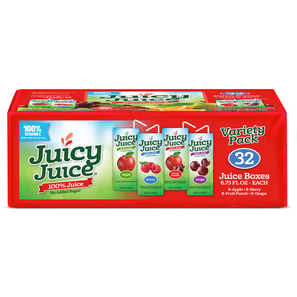 Juicy Juice 100 Juice Variety Pack, 32 Count, 6.75 oz
