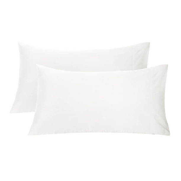 Unique Bargains 2pc pk Long Staple Combed Cotton Pillowcases White ...