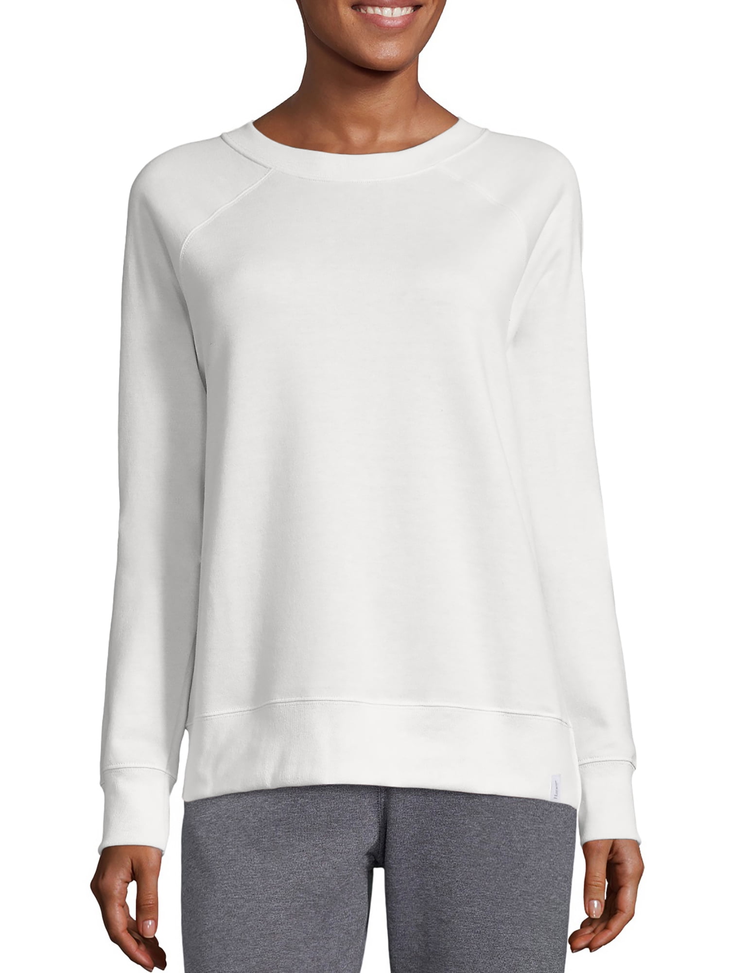 Hanes Women's Luxe Collection Lightweight Fleece Raglan Sleeve ...