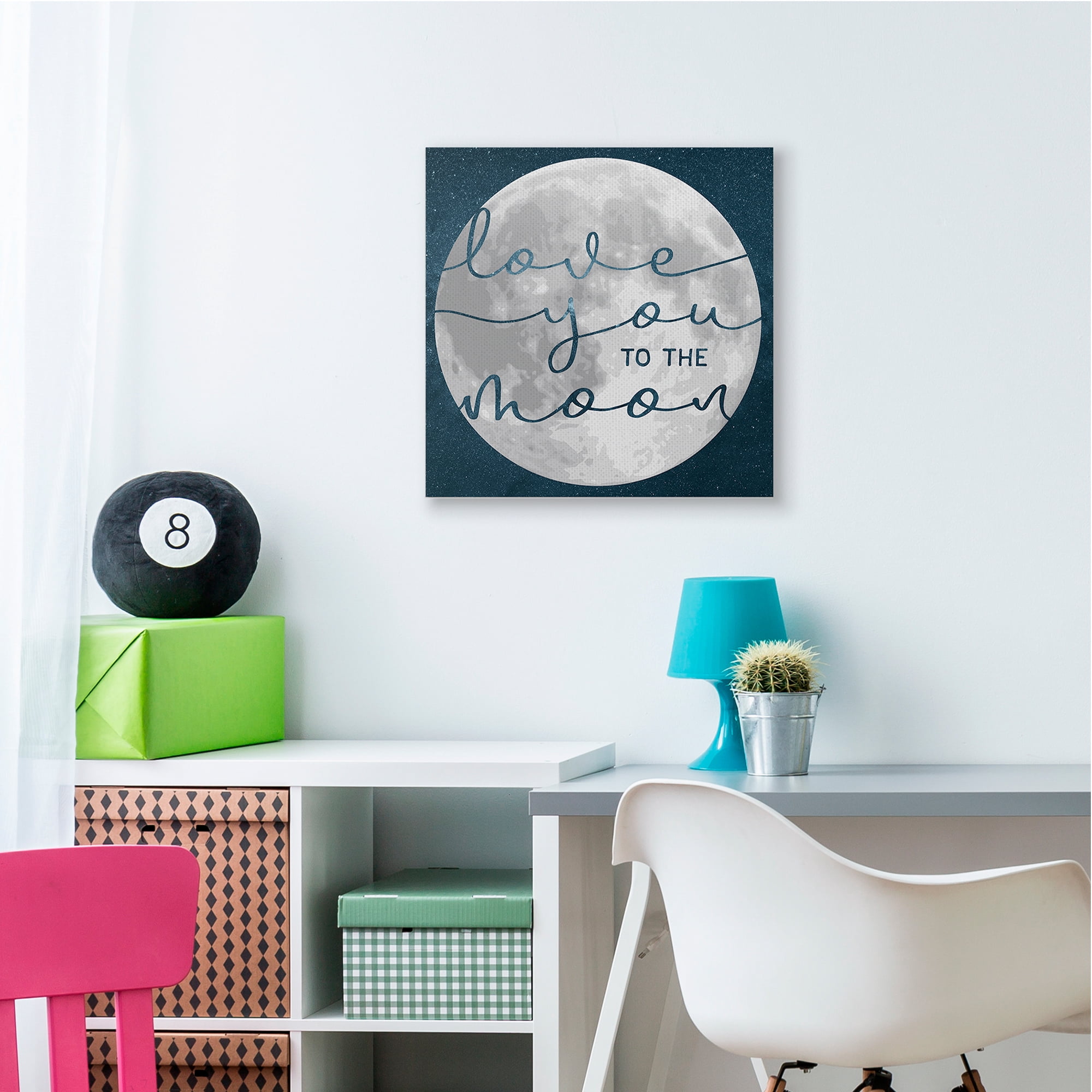 Stupell Industries Love You To Moon Lunar Night Sky Constellations Canvas Wall Art, 24 x 24, Design by Daphne Polselli