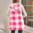 thumbnail image 5 of Guieoi Plus Size Jackets Clearance Woman Fashion Plaid Jacket Sleeveless Hooded Pocket Coat Jackets Vest Pink Black*Friday/Cyber*Monday Clearance, 5 of 8