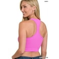 thumbnail image 3 of Zenana Women's Wide Ribbed Seamless Racerback Crew Neck Crop Tank Top, 3 of 4