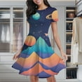thumbnail image 2 of Cosmic Mountain Dream Women's Classic Swing Skater Dress Casual Work Party Cocktail Dresses, 2 of 6