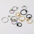 thumbnail image 2 of K-KED 10pcs Colorful Captive Bead Ring BCR Ear Cartilage Tragus Helix Hoop Piercing-16G 8mm-Black, 2 of 7