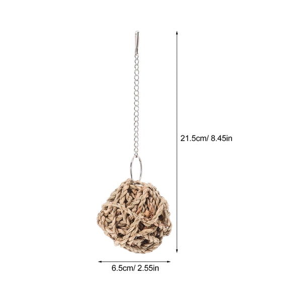 ELAYARD 3-Piece Multi-Color Rattan Parakeet Toy Set for Chewing, Stress Relief and Bird Entertainment