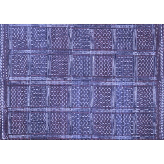 Ahgly Company Machine Washable Indoor Rectangle Oriental Blue Traditional Area Rugs, 7' x 10'