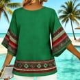 thumbnail image 7 of Jsaierl 3/4 Sleeve Womens Tops Casual V Neck Shirts Cute Print Petite Blouses Soft Loose Fit Tunic Top S-2XL, 7 of 7