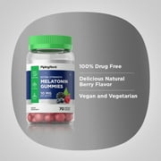 Melatonin Gummies | 70 Gummies for Men and Women | Berry Favor | by Piping Rock
