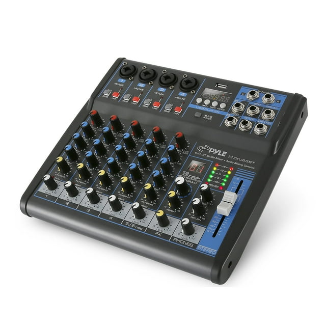 Mezclador de audio Pyle PMXU63BT 6 canales USB Bluetooth negro