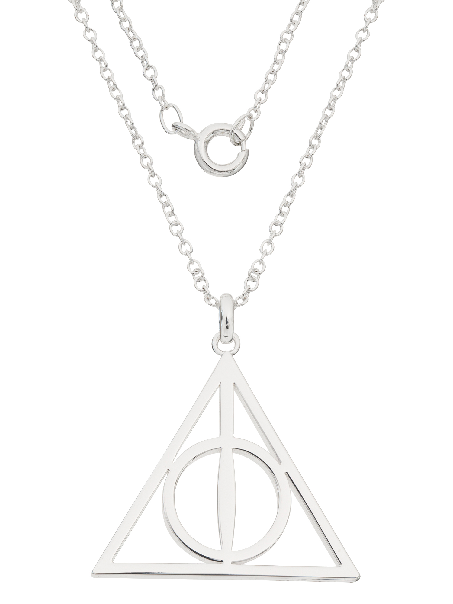Harry Potter Deathly Hollow Silver Plated Brass Pendant, 18" - image 2 of 4