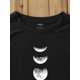 thumbnail image 3 of Moon Print Crew Neck T-shirt, Casual Short Sleeve T-shirt For Spring & Summer, Women's Clothing, 3 of 6