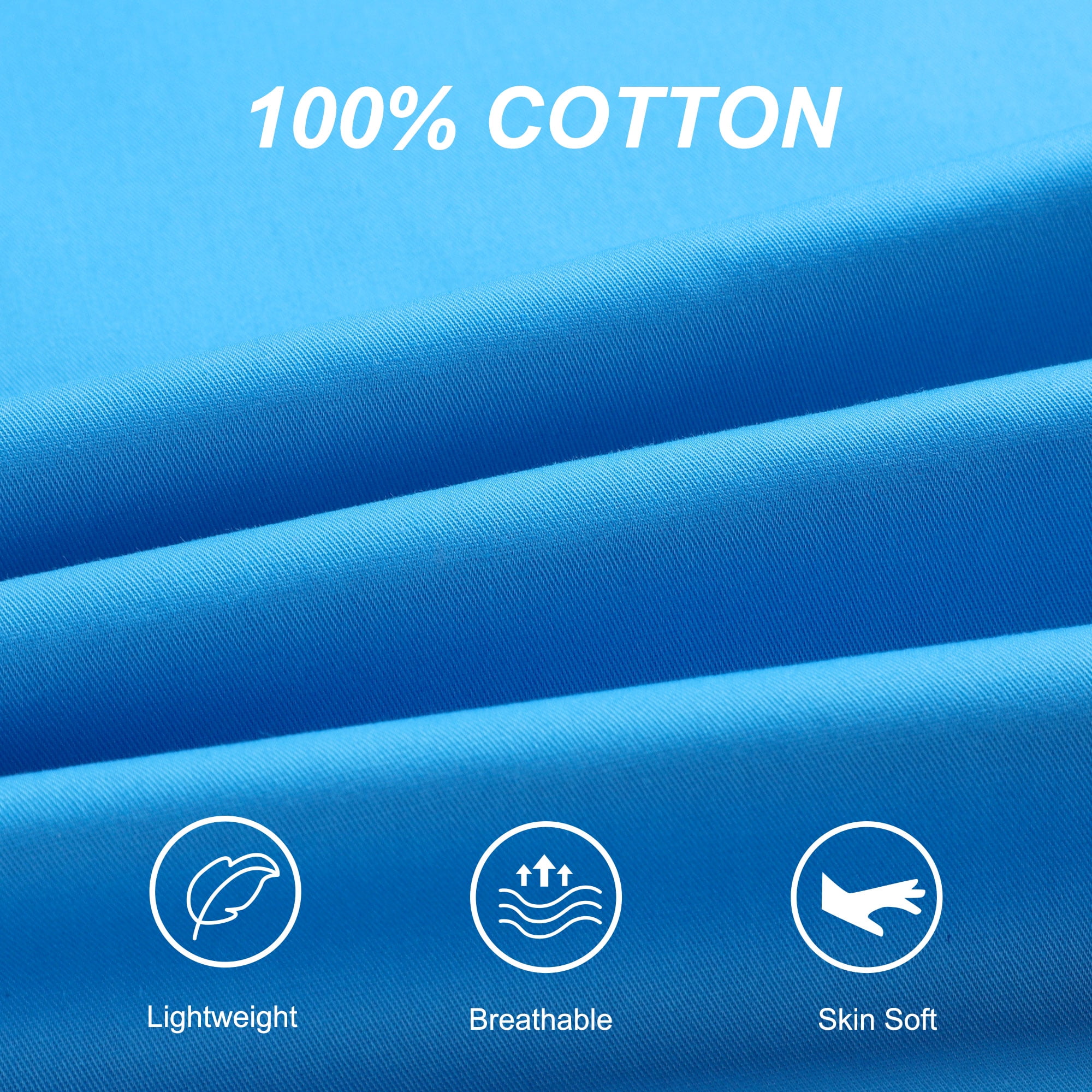 REGALWOVEN Zippered Body Pillow Cover Egyptian Cotton Pillowcases, Queen Blue