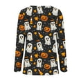 thumbnail image 3 of Halloween Shirts for Women Long Sleeve T-Shirts Pullover Tops Fall Long Sleeve Casual Blouses Cute Funny Halloween Printed Sweatshirt Women's Costumes, 3 of 4