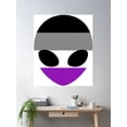 thumbnail image 2 of Asexual Alien Poster Wall Art, Modern Wall Decor For Living Room Bedroom, 12x18 UNFRAMED, 2 of 3