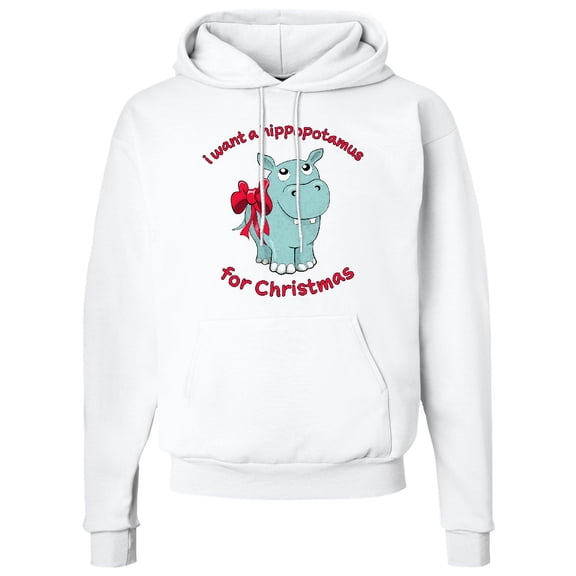 Inktastic I Want a Hippopotamus for Christmas Adult Hoodie Sweatshirt