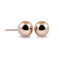 thumbnail image 1 of 14K Rose Gold Ball Earrings High Polished from 3MM to 10MM Silicone Protected Gold Pushbacks, 1 of 10