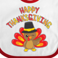 thumbnail image 4 of Inktastic Happy Thanksgiving Cute Turkey in Pilgrim Hat Boys or Girls Baby Bib, 4 of 4
