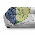 thumbnail image 3 of Tree of Life Soft Flannel Fleece Blanket, Yin Yang Life and Death Tree in Different Colors with Bird Silhouettes, Cozy Plush for Indoor and Outdoor Use, 70" x 90", Green Blue Black, by Ambesonne, 3 of 6