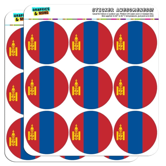 Mongolia National Country Flag 2" Scrapbooking Crafting Stickers