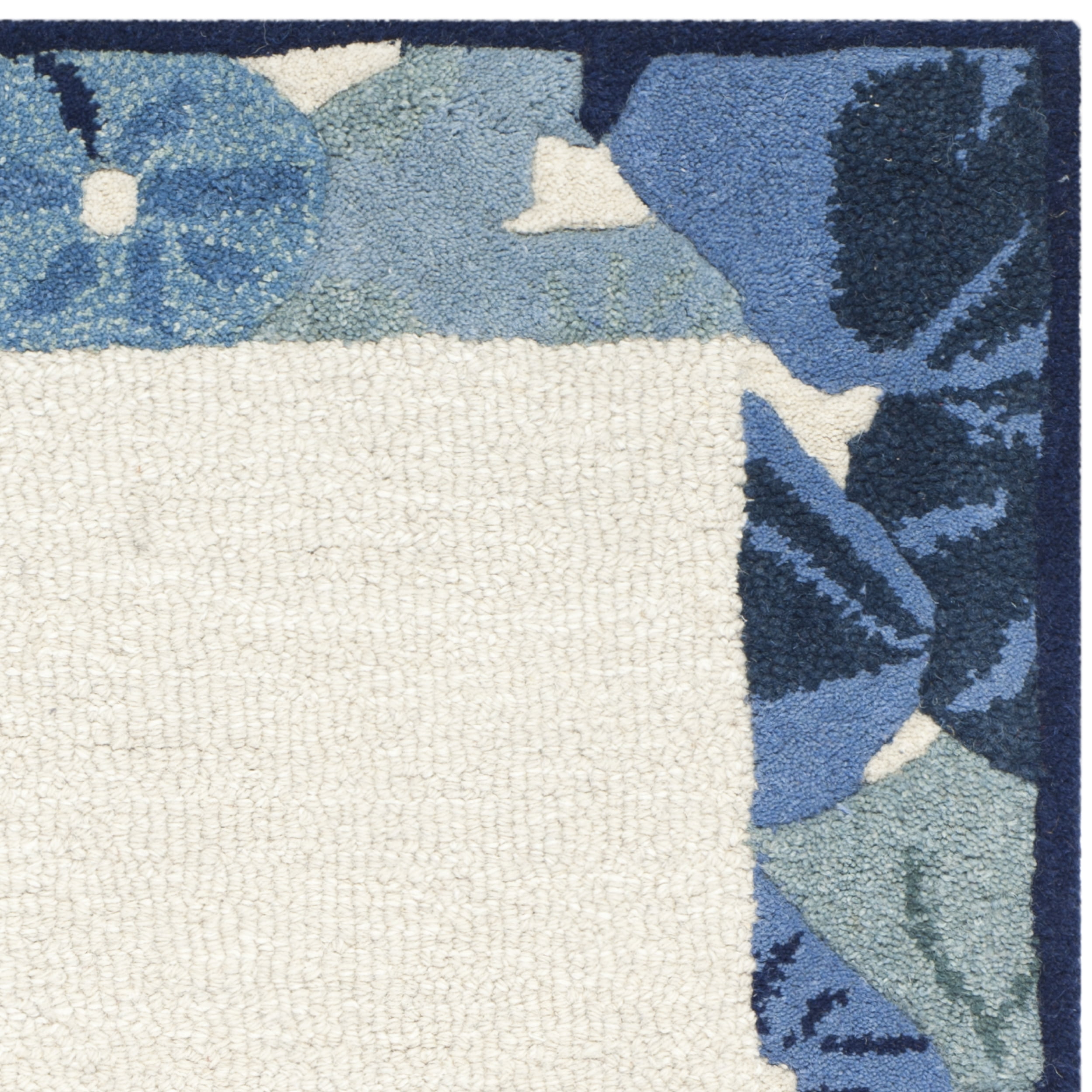 SAFAVIEH Martha Stewart Poppy Floral Border Area Rug, Azurite Blue, 4' x 6'