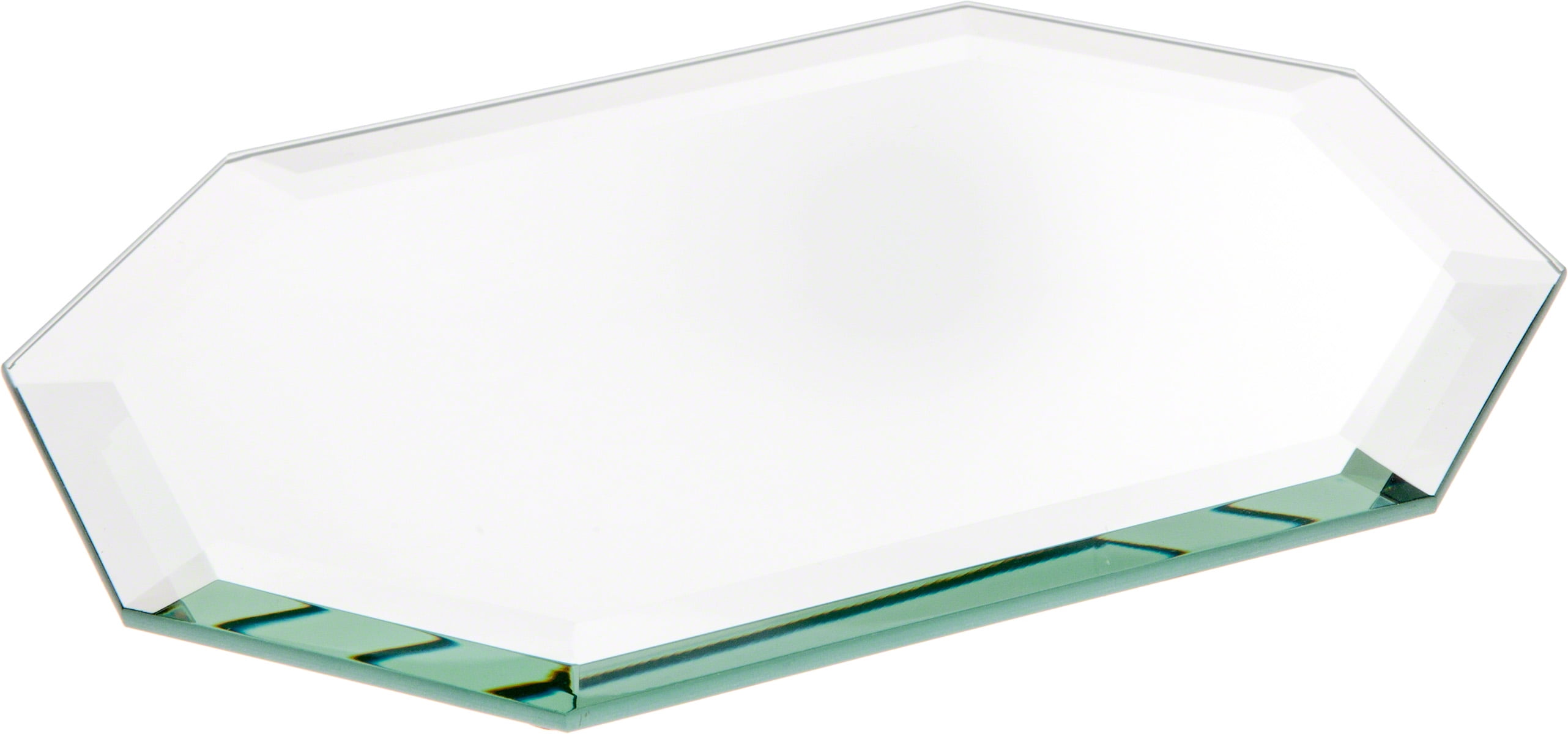 5 inch x 7 inch Plymor Long Octagon 5mm Beveled Glass Mirror 