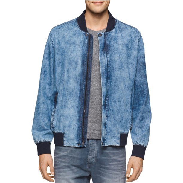 Calvin Klein - Chaqueta bomber de mezclilla para hombre, azul, XXL