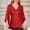Red, variant on Women's 3/4 Sleeve Blouse with Sequin Glitter Detail Party Wear V-Neck Dressy Top