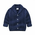 thumbnail image 1 of Esaierr Toddler Baby Boys Long Sleeve Sweaters Button V-Neck Basic Classic Knit Cardigan Sweaters Spring Autumn Tops Jacket Tops 6M-3Y, 1 of 6