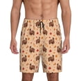 thumbnail image 1 of Balery Turkey And Autumn Leaves Pantalones cortos de pijama de punto de algodón para hombre con cinturilla y bolsillos-XX-Large, 1 of 6