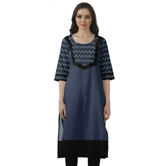 Moomaya Kurti Droite de Designer pour Femmes Tunique Indienne Imprimée Haut Long Kurta