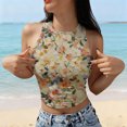 thumbnail image 2 of QASIEATN Women Tank Top Sleeveless Slim Fit Vest Crop Tops Teen Girl Retro Streetwear Fashion Camisole for Women, 2 of 5