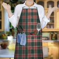 thumbnail image 5 of Green and Red Christmas Plaid Pattern Apron-Garden Aprons for Women with Pockets-Cotton Linen Waterproof Kitchen Cooking Gardening Aprons Adjustable for Kitchen,Cooking,BBQ and Salon 33"x27", 5 of 7