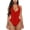 Red, variant on Women's Sexy Sleeveless Halter V Neck Backless Leotard Bodysuit Tops Leotards for women sexy