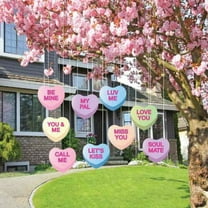 Victory Store Valentine's Day Hanging Candy Hearts Outdoor Hanging Decorations (Set of 9)