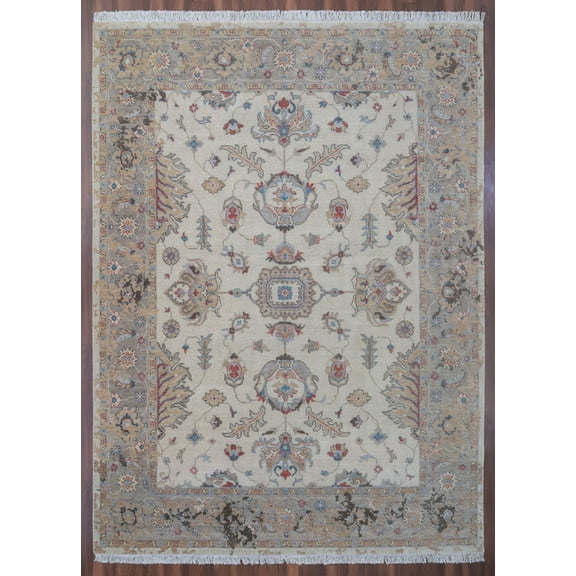 New Zeigler Handmade Beige and Sand Woolen Area Rug
