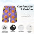 thumbnail image 5 of Lsque Mens Swim Trunks Yellow Lemon And Orange Pattern - Bathing Suit Compression Liner - Beach Swim Shorts Swimwear - (S-3XL) - Stretch Quick Dry -Large, 5 of 9