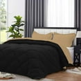 thumbnail image 2 of D.N.G. BEDDINGS 1 Piece Luxury Reversible Diamond Pattern Comforter Premium Super Soft, All Season 800 TC, 100% Egyptian Cotton Full/Queen Size Taupe/Black Solid Color, 2 of 7