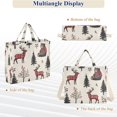 thumbnail image 6 of FORMRS Womens Corduroy Tote Bag Crossbody Shoulder Handbag with Pocket, Beige Christmas Plaid, 6 of 7