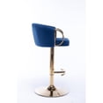 thumbnail image 5 of Set of 2 Bar Stools,with Chrome Footrest and Base Swivel Height Adjustable Mechanical Lifting Velvet + Golden Leg Simple Bar Stool-Navy, 5 of 9
