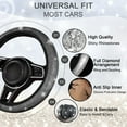 thumbnail image 6 of 8 pcs Bling Car Accessories Set for Women, Steering Wheel Cover, Sparkly Seat Belt Covers, Bling Gear Shift Cover, Universal Fit Most Cars (Silver Diamond), 6 of 7