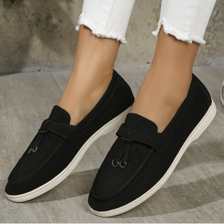 KAQ shoes Women s Round Toe Flat Loafers Comfort Slip On Moccasins Lightweight Driving Penny Loafers Casual Dress Walking Shoe