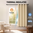 thumbnail image 2 of Beige Blackout Curtains, 52 x 72 inch Drapes Set of 2 Panels, Thermal Insulated Room Darkening Curtains for Bedroom Living Room, Privacy Protection&Noise Reduce, 2 of 7