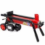 Electric 7-Ton Log Splitter 1500W Cut Wood Mobile Cutter Hydraulic Firewood Logs Build-in Wheel, Red/Black