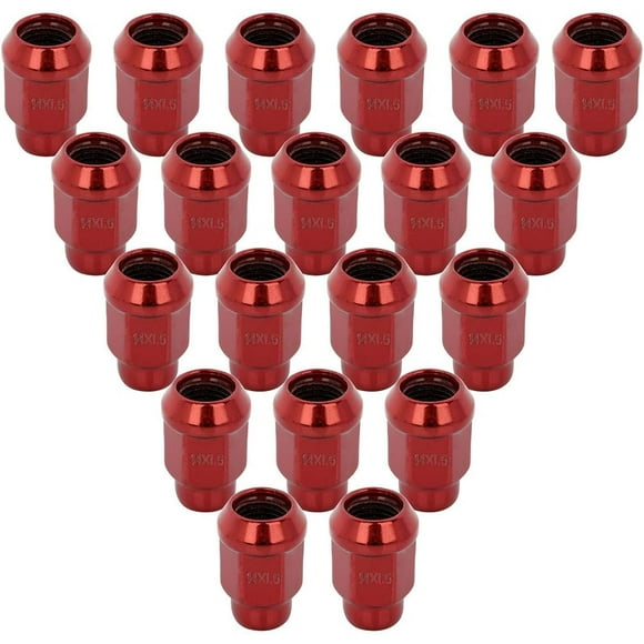 20PCS Red Wheel Lug Nuts Spline Closed End Socket Thread 14x1.5 Lug nut for Acura for Buick for Cadillac for Chevrolet for Chrysler for Dodge for GMC for Honda for Jeep for Lexus for Toyota