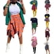 thumbnail image 3 of Txlixc Falda Corta para Mujer, Faldas de Estilo de Camisa Falsa Irregular de Cintura Alta con Lazo a Cuadros, Trajes Sueltos de Verano para Mujer Txlixc  Estilo de ocio, 3 of 3