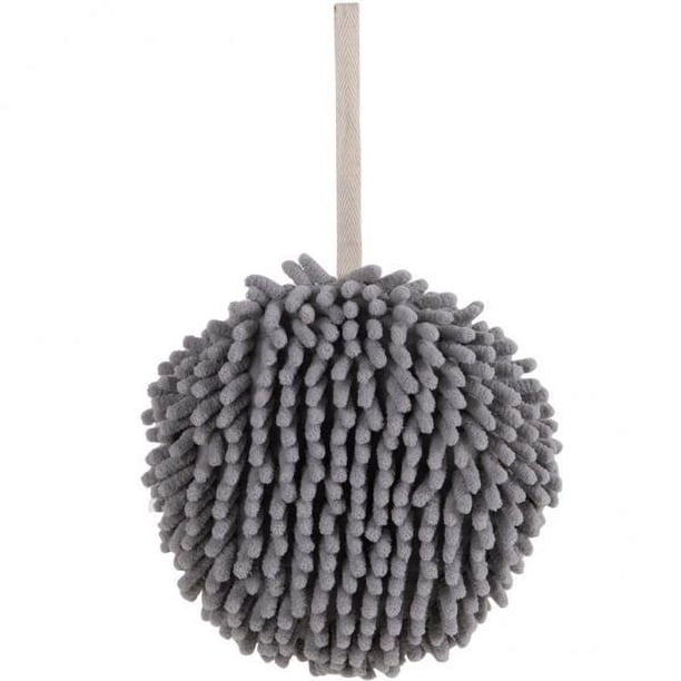Paños de limpieza colgantes suaves para cocina, bola de toalla de mano, súper absorbentes, color gris, 4 piezas