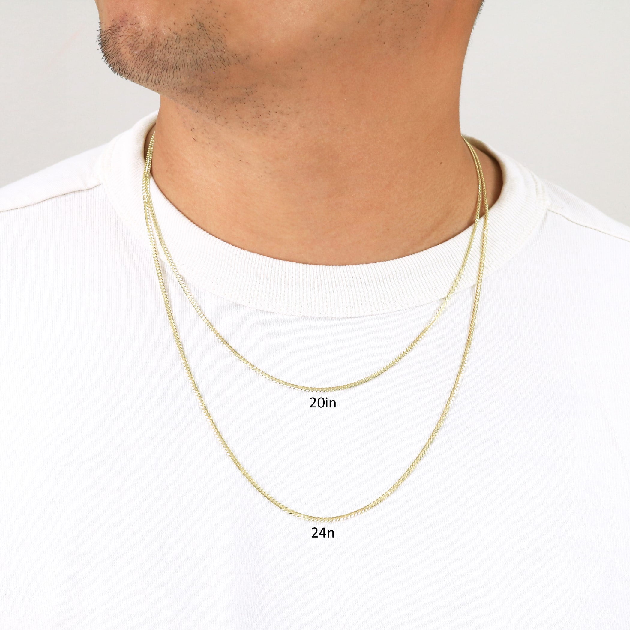 Nuragold 14k Real Yellow Gold Solid Cuban Curb Link 2mm Chain Necklace (16"-28") Italian Jewelry for Men & Women