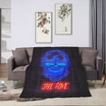 thumbnail image 6 of DouZhe Ultra-Soft Micro Fleece Lightweight Flannel Bed Blanket, Dazzling Neon Lights Skull Print Cozy Warm Throw Blankets, 40"x30", 6 of 7