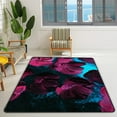 thumbnail image 3 of Crawling Indoor Carpet Play Mat Neon Purple Flowers for Living Room Bedroom Educational Nursery Floor Mat Area Rugs 72x48in, 3 of 6